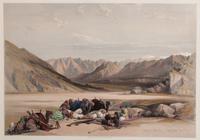 David Roberts, (British, 1796-1864), Six book plates Views of the Holy Land, comprising Approach to Mount Sinai, Jacob's Well at Sheche