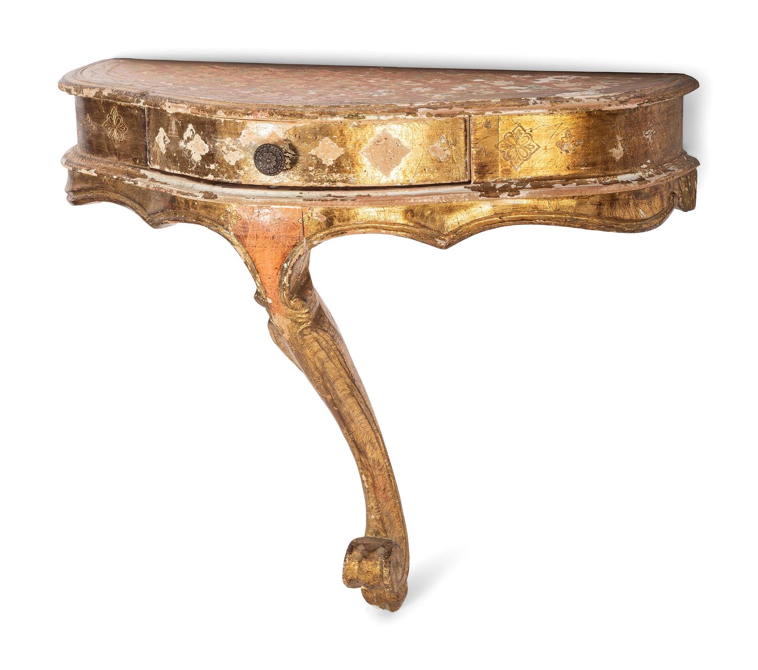 A Rococo Style Painted Console Shelf