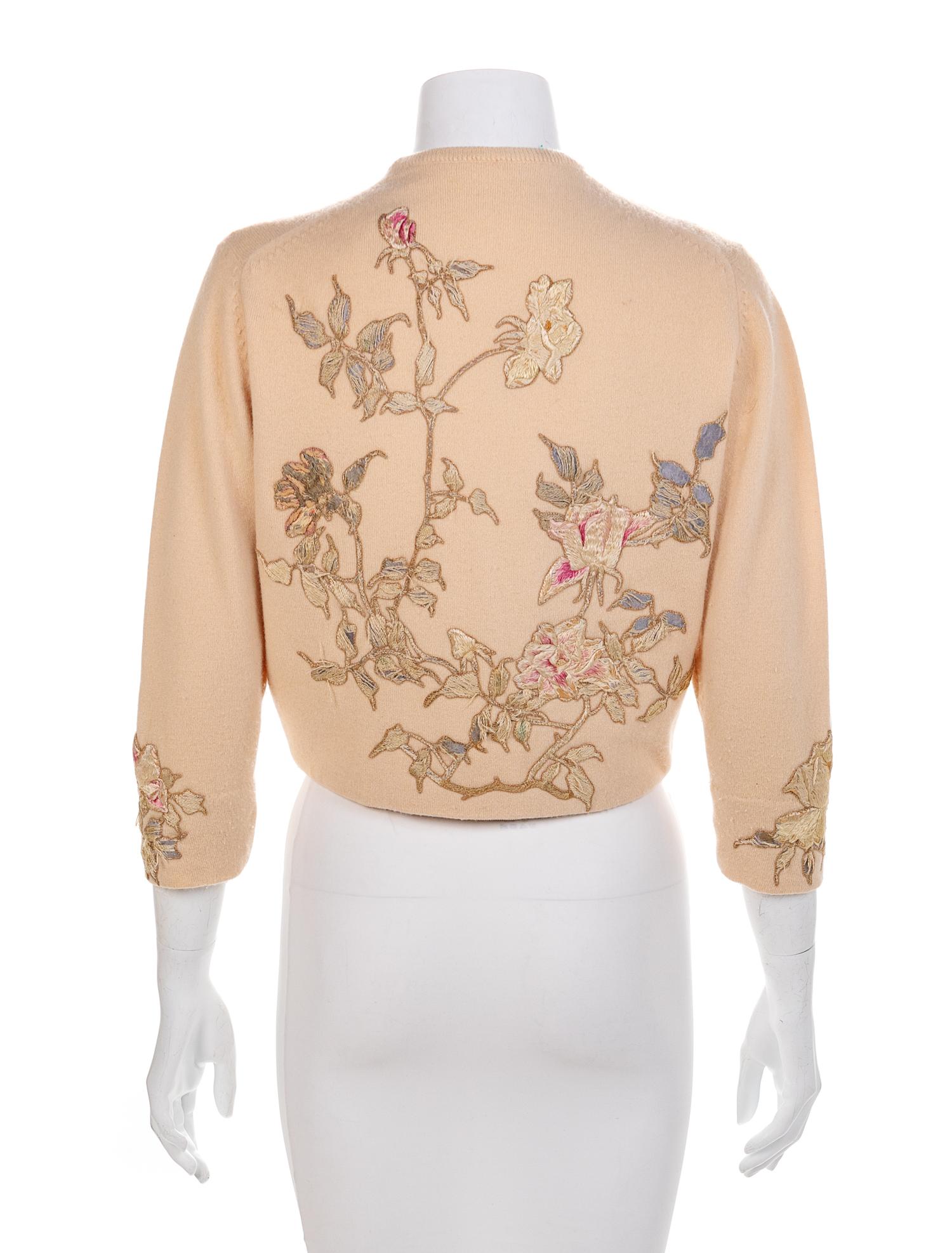 Four Helen Bond Carruthers Embroidered Cardigans, 1950s No size label