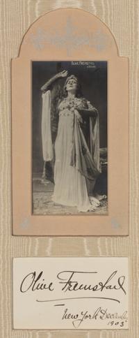 [20TH-CENTURY OPERA SINGERS]. A group of 6 photographs or photographic postcards of opera singers from the 1900s, most signed, comprising images of: