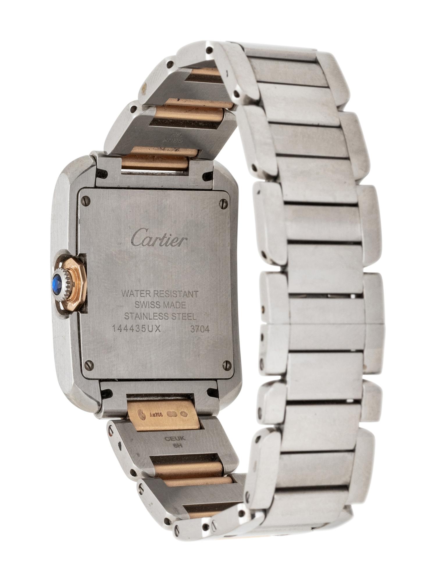 CARTIER, STAINLESS STEEL AND 18K YELLOW GOLD 'TANK ANGLAISE' WATCH