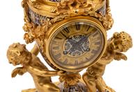 A French Gilt Bronze and Champlevé Clock Garniture Retailed by Tiffany & Co.