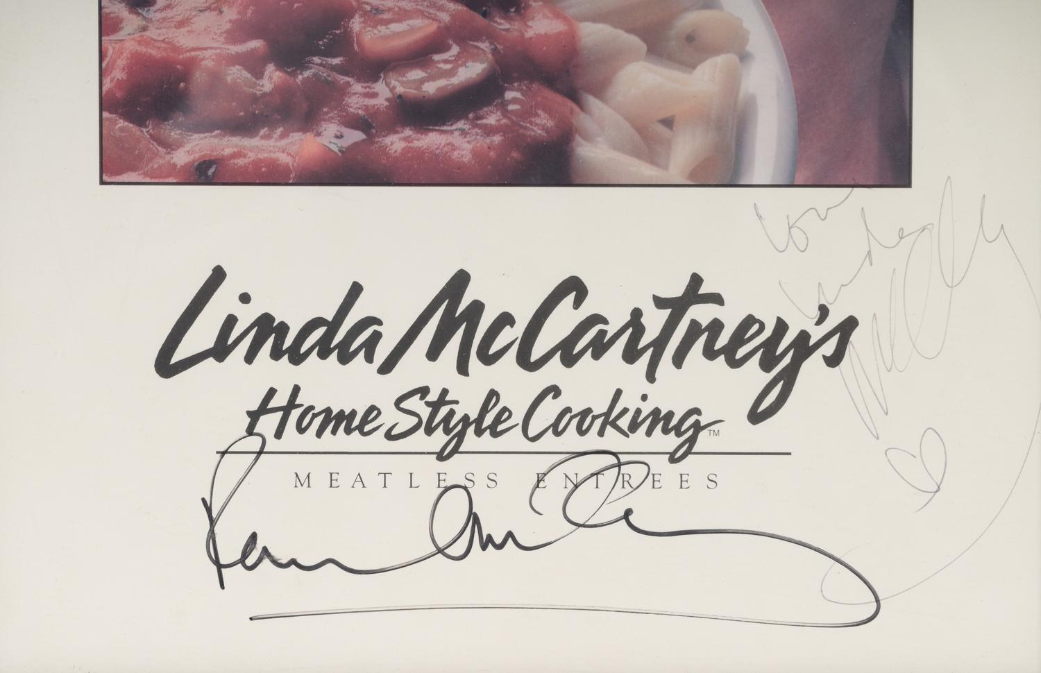 (Celebrity) MCCARTNEY, Paul (1942) and Linda McCartney (1941-1998). “Linda McCartney’s Home Style Meatless Entrees.”