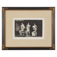Henry Moore (British, 1898-1986) — Three Seated Figures in Setting, 1975