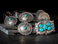 Sterling Silver and Morenci Turquoise Concha Belt