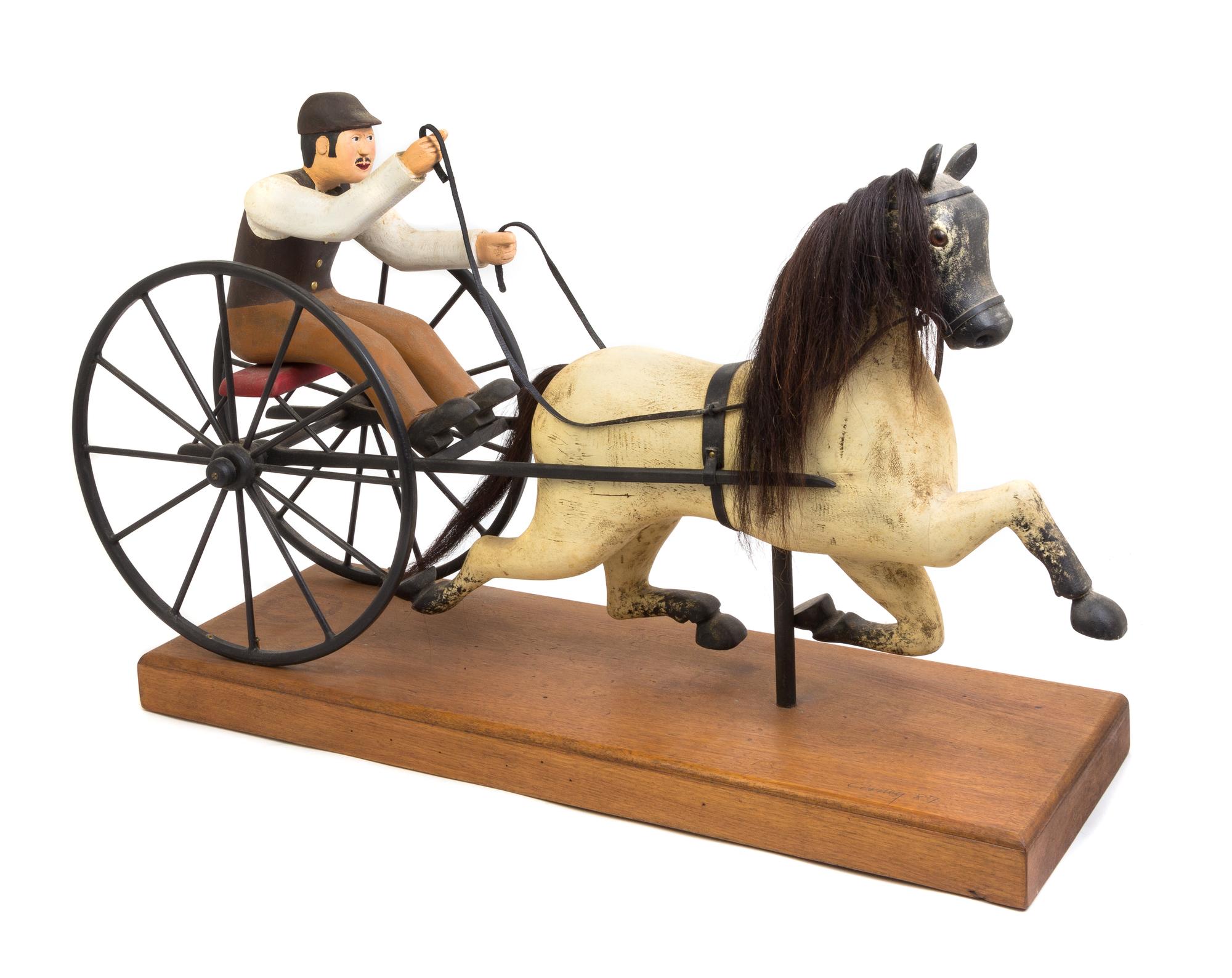 John Cisney, (American, 20th century), Horse and Driver, 1987