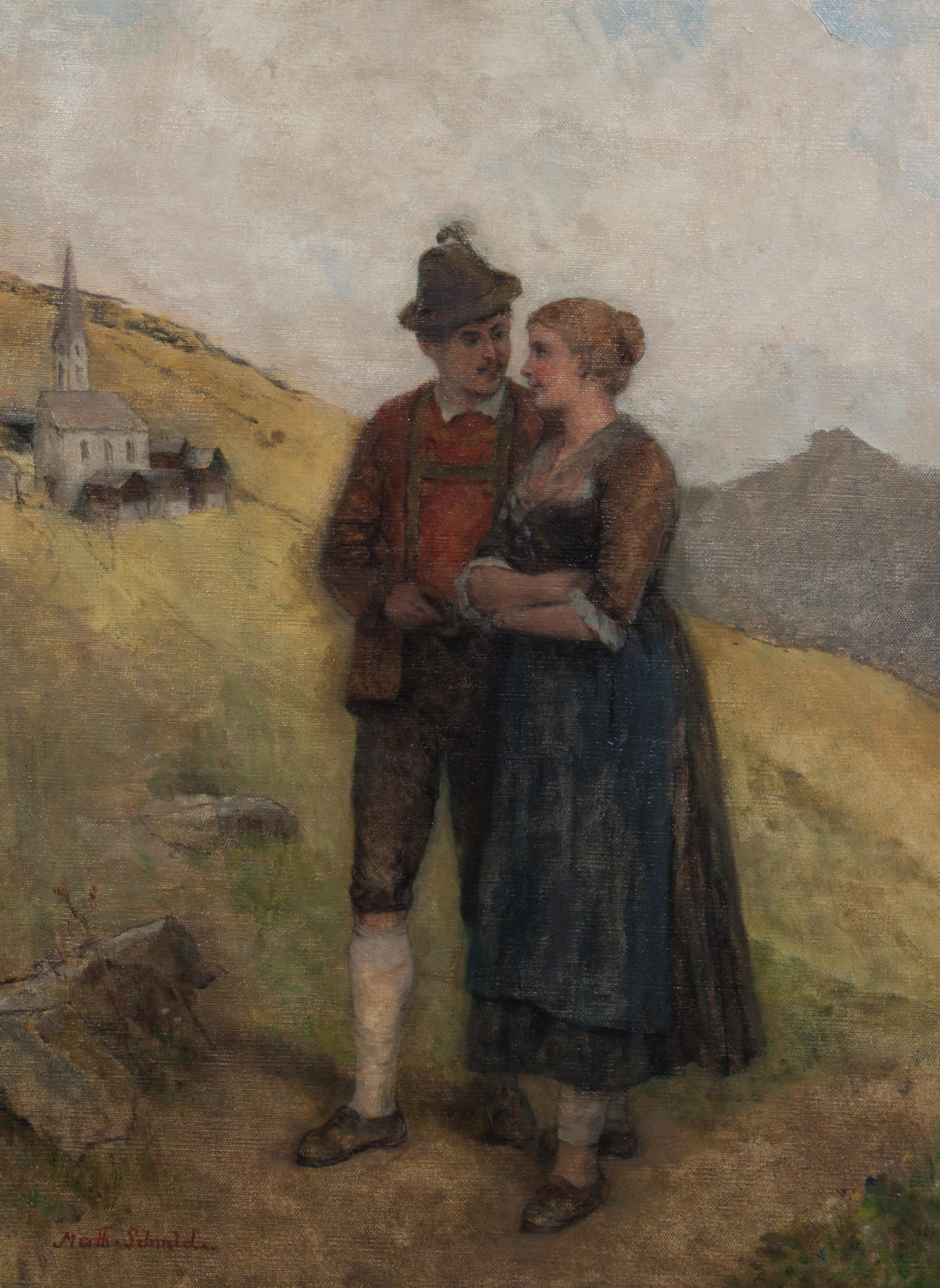 Mathias Schmid, (Austrian, 1835-1923) , A Lover's Stroll