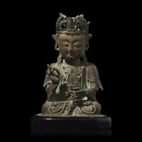 A Chinese Bronze Figure of Seated Guanyin, Ming Dynasty, 16th/17th Century 明中期 銅觀音坐像