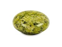 A Chinese Green Hardstone Covered Box Diameter 2 1/2 inches.