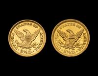Two Liberty Head $2.50 Gold Coins