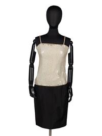 Halston Sequined Top and Chanel Skirt