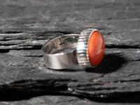 Sterling Silver and Coral Ring