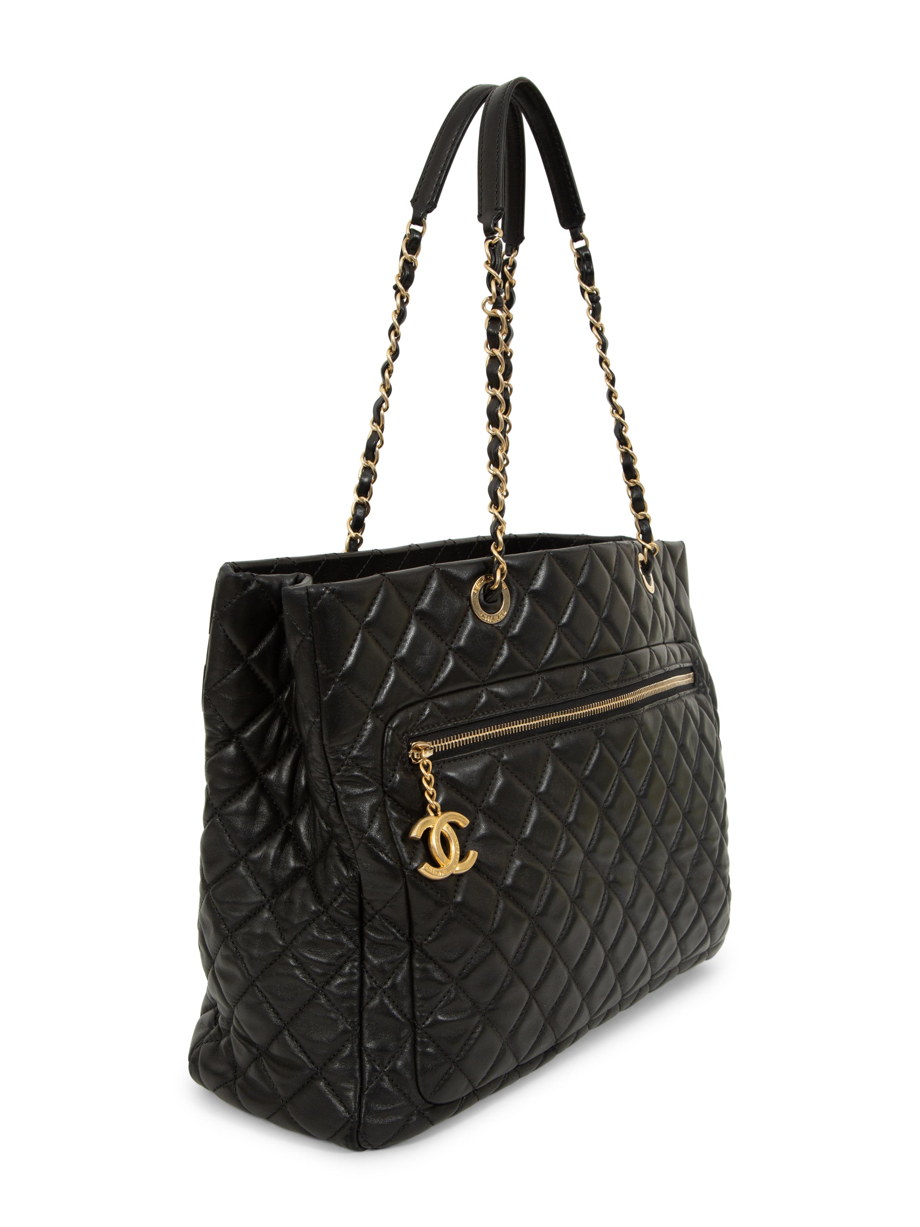 Chanel Quilted Black Leather Tote, 2013