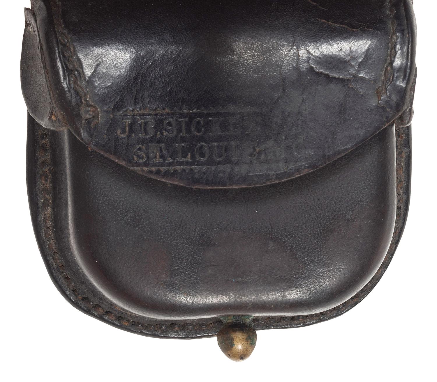 [CIVIL WAR]. Federal percussion cap pouch by J.B. Sickles, St. Louis, MO.