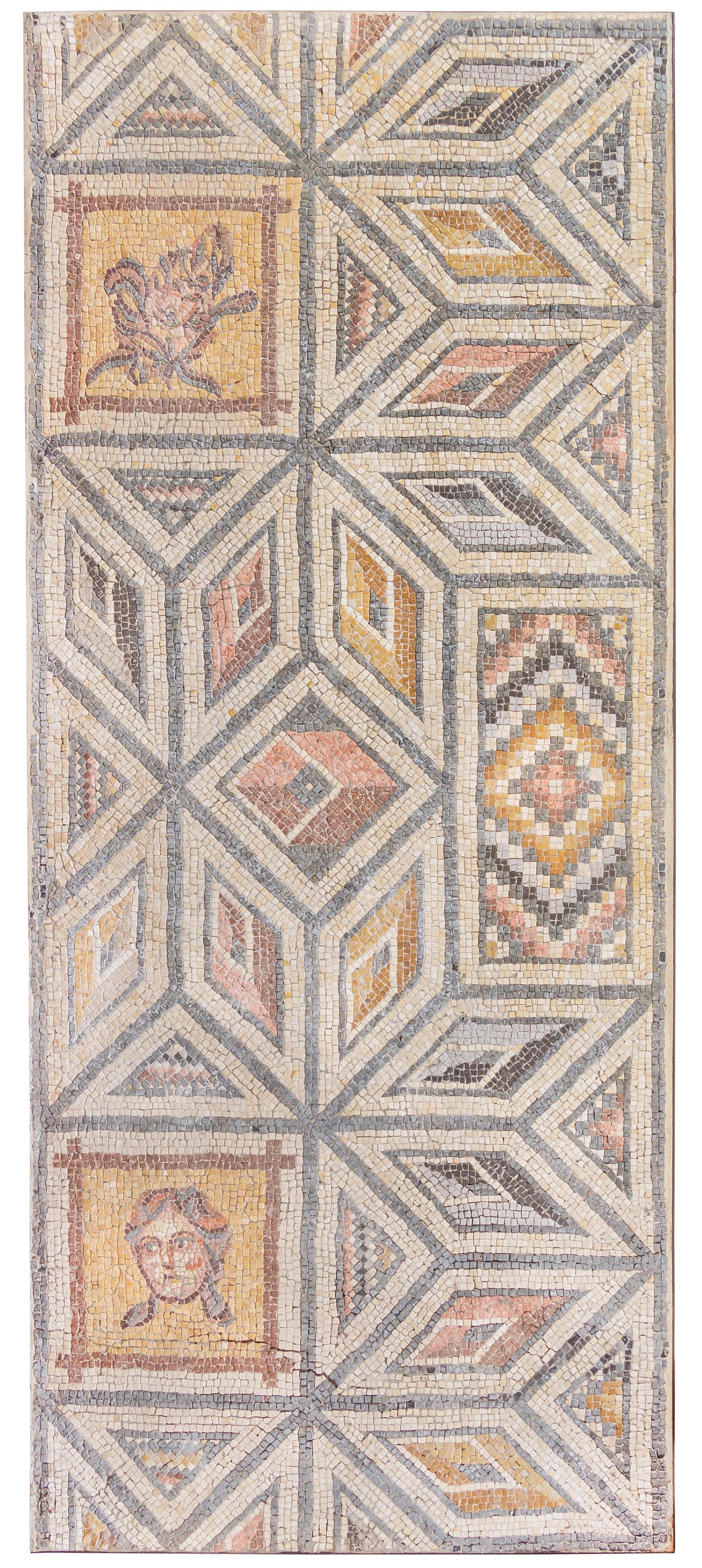A Roman Marble Mosaic Floor Panel Height 75 1/2 x width 32 inches. — CIRCA EARLY 3RD CENTURY C.E.