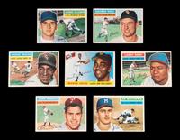 A Group of Seven 1956 Topps Hall of Fame Baseball Cards,