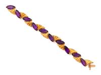 YELLOW GOLD AND AMETHYST BRACELET