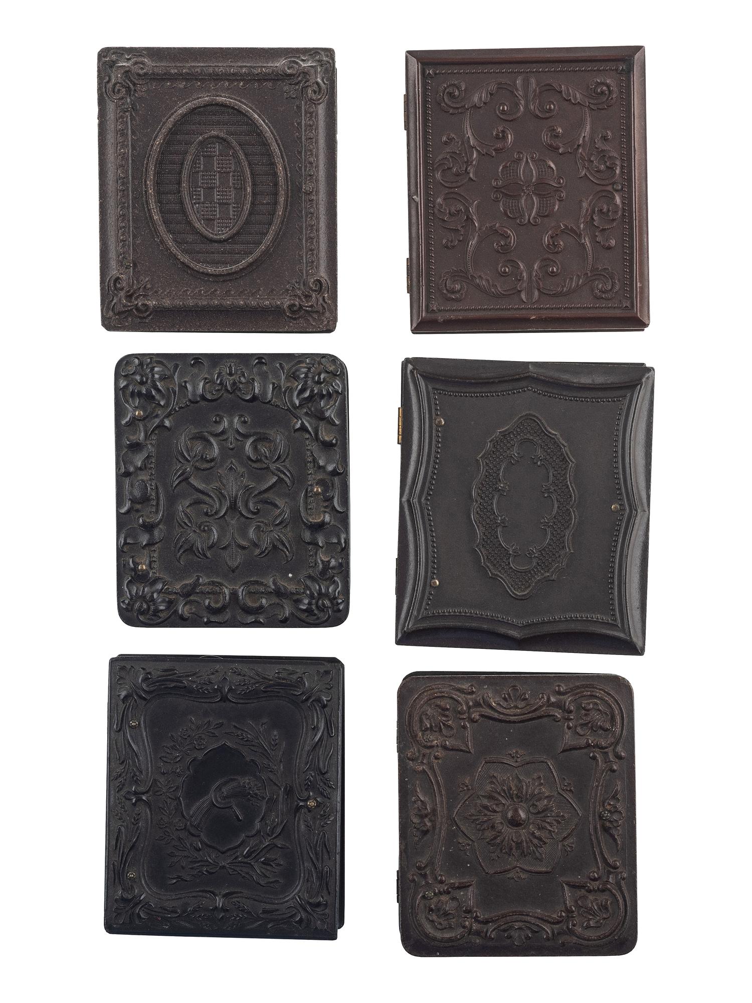 [EARLY PHOTOGRAPHY - CASES & FRAMES]. A group of 20 assorted union cases, most containing images, including: