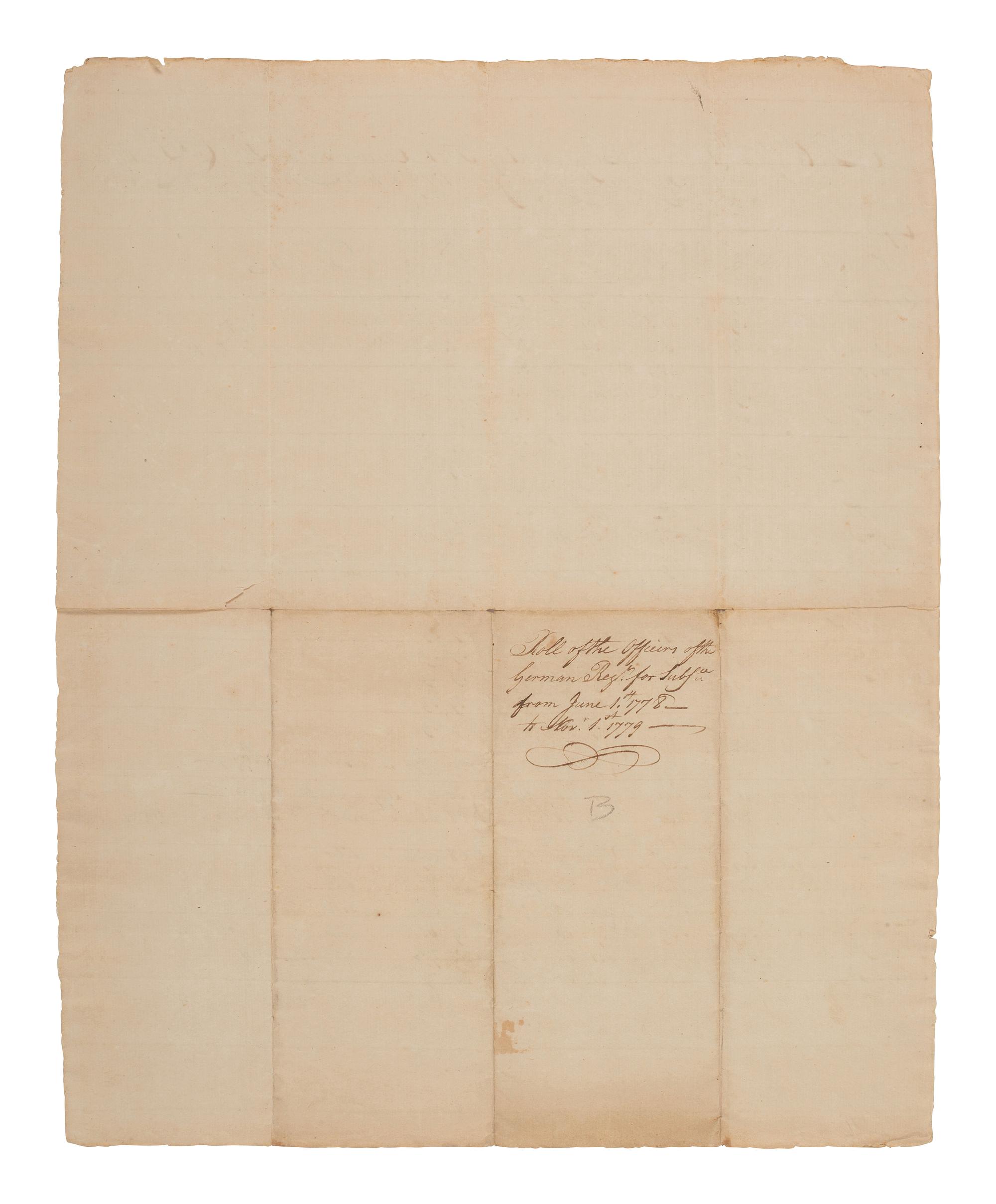 [REVOLUTIONARY WAR]. WELTNER, Lt. Col. Ludwig (1728-1789). Group of 3 rolls associated with the German Regiment of the Continental Army.