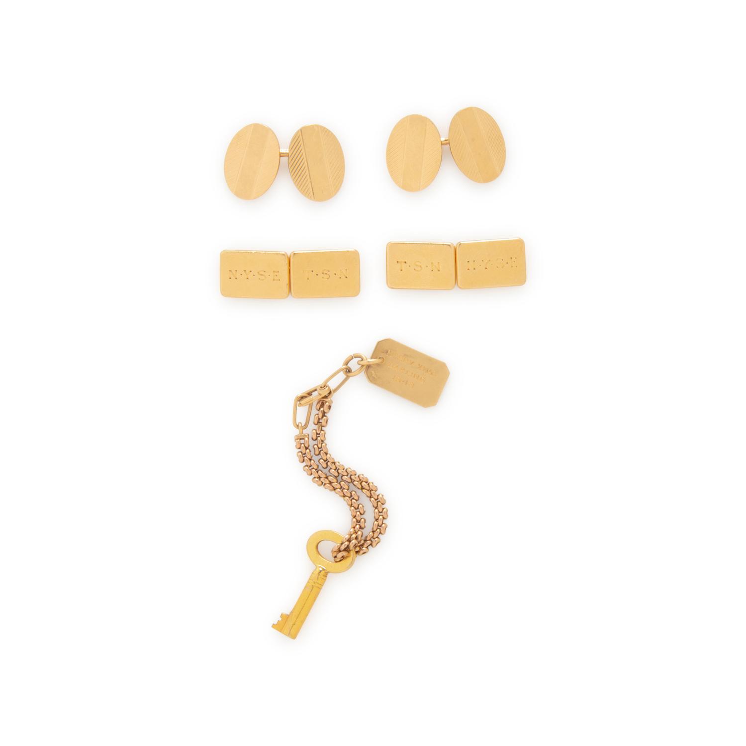 TWO PAIRS OF TIFFANY & CO. CUFFLINKS AND A CHARM