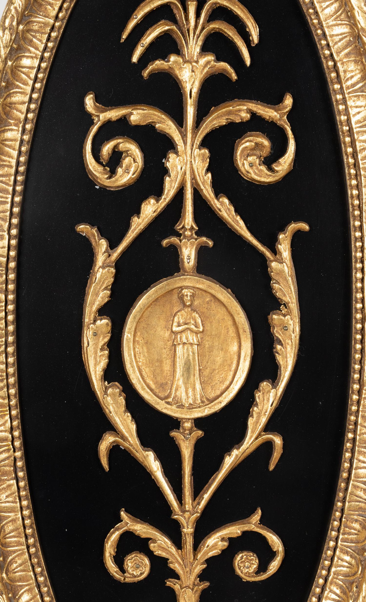 A Pair of Neoclassical Style Giltwood and Cut Glass Two-Light Sconces