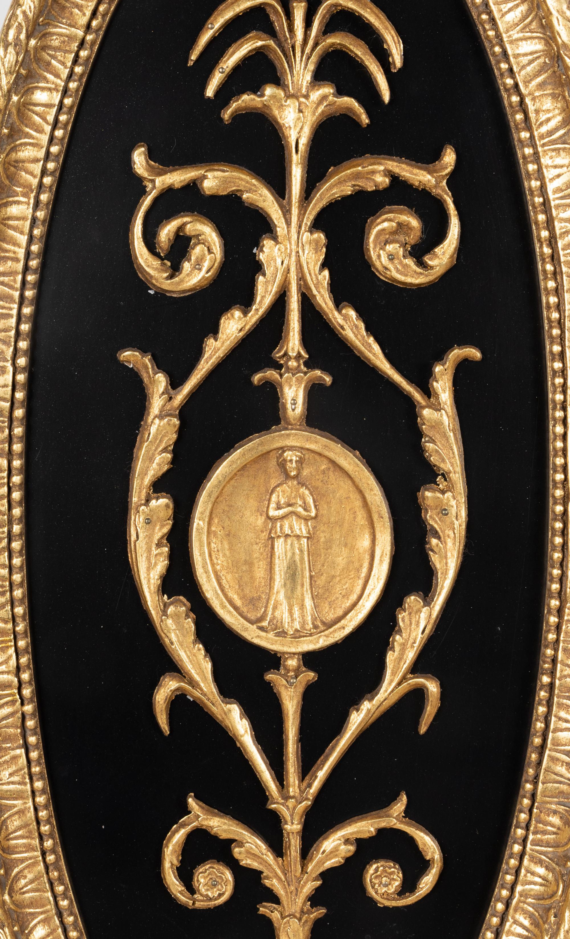 A Pair of Neoclassical Style Giltwood and Cut Glass Two-Light Sconces