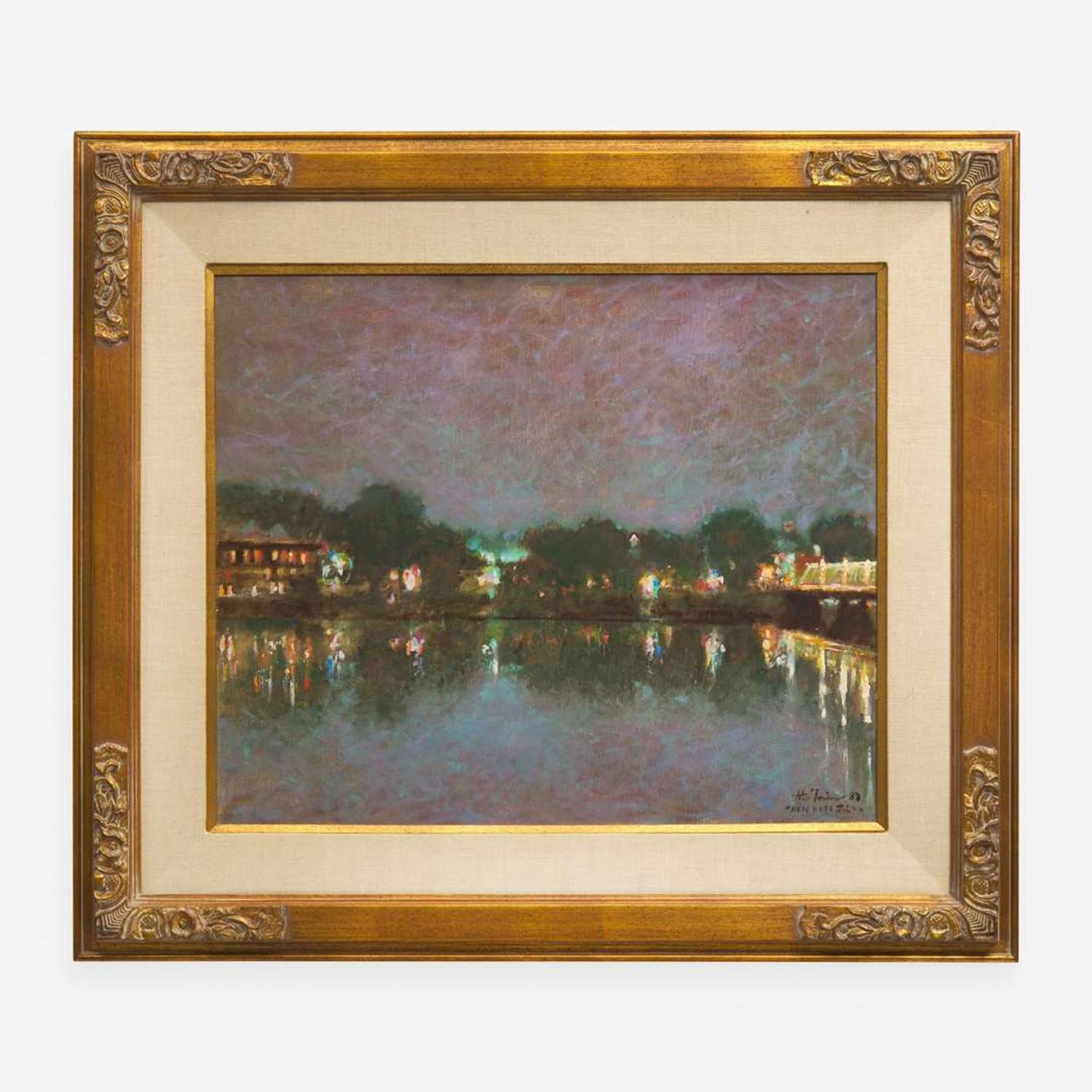 Anthony Michael Autorino (American, 1937–2015) New Hope Bridge at Night