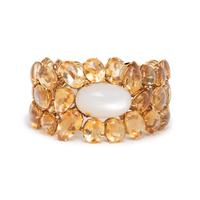 FRENCH, MOONSTONE, SMOKY QUARTZ, AND CITRINE BRACELET