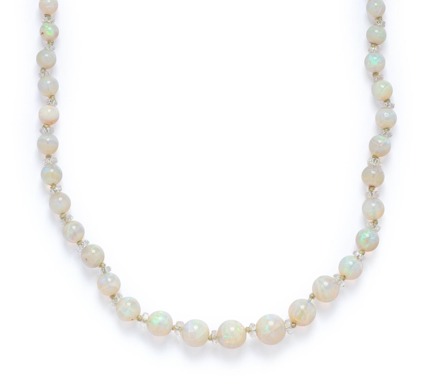 OPAL AND GLASS BEAD NECKLACE