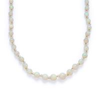 OPAL AND GLASS BEAD NECKLACE