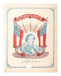 [CIVIL WAR]. DAVIS, Jefferson (1808-1889). Group of 3 items, incl. clipped signature and CDV.