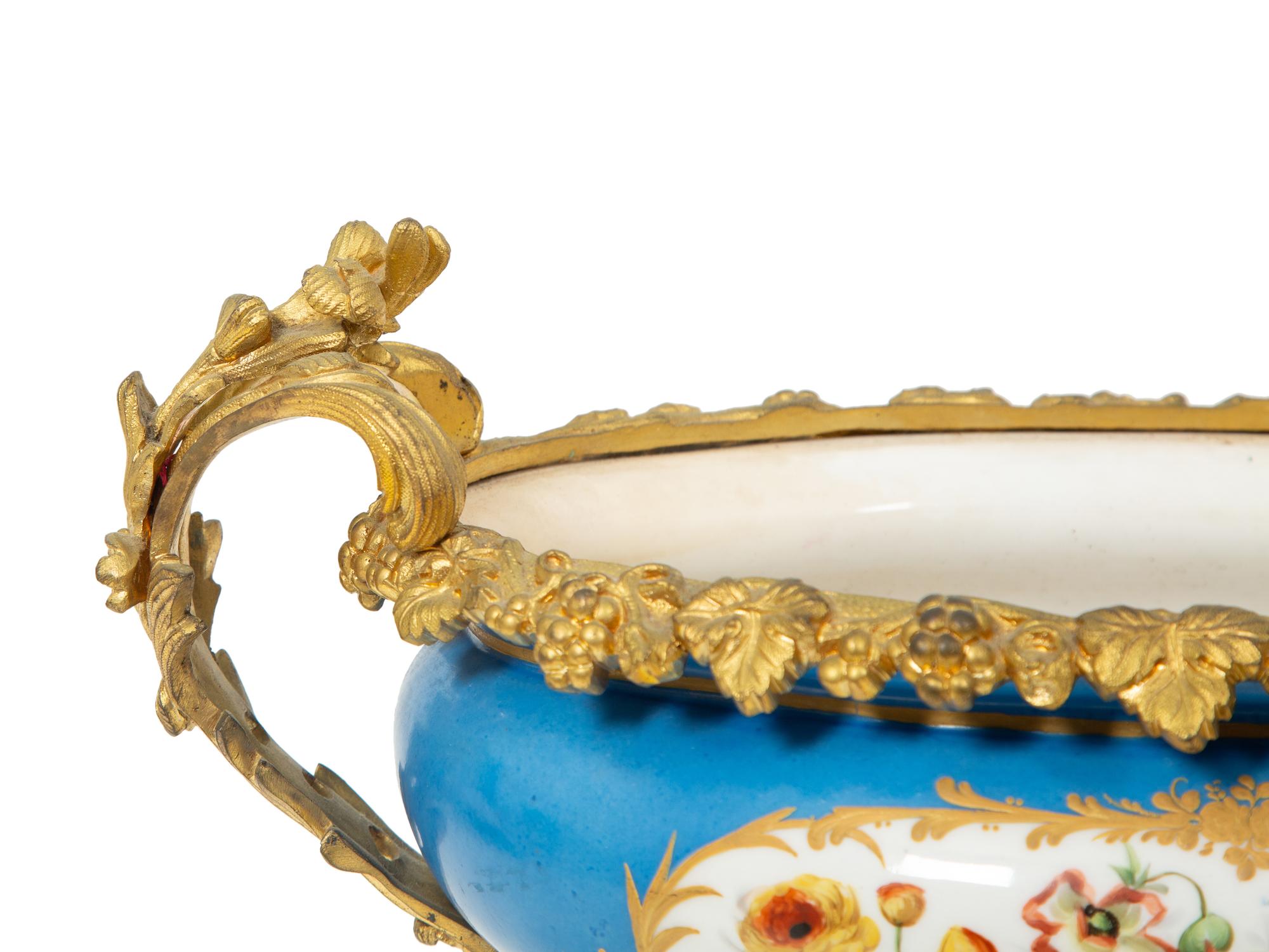 A Gilt Bronze Mounted Sèvres Style Porcelain Center Bowl