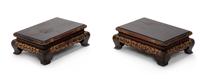 A Pair of Japanese Miyao Wood Stands Length 6 1/4 inches. — MEIJI PERIOD (1868-1912)