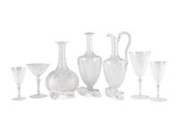 A Collection of Diamond Cut Glass Stemware