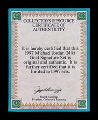 A Group of Three 1997 Upper Deck Limited Edition Michael Jordan 24k Gold Nickel Silver Cards,