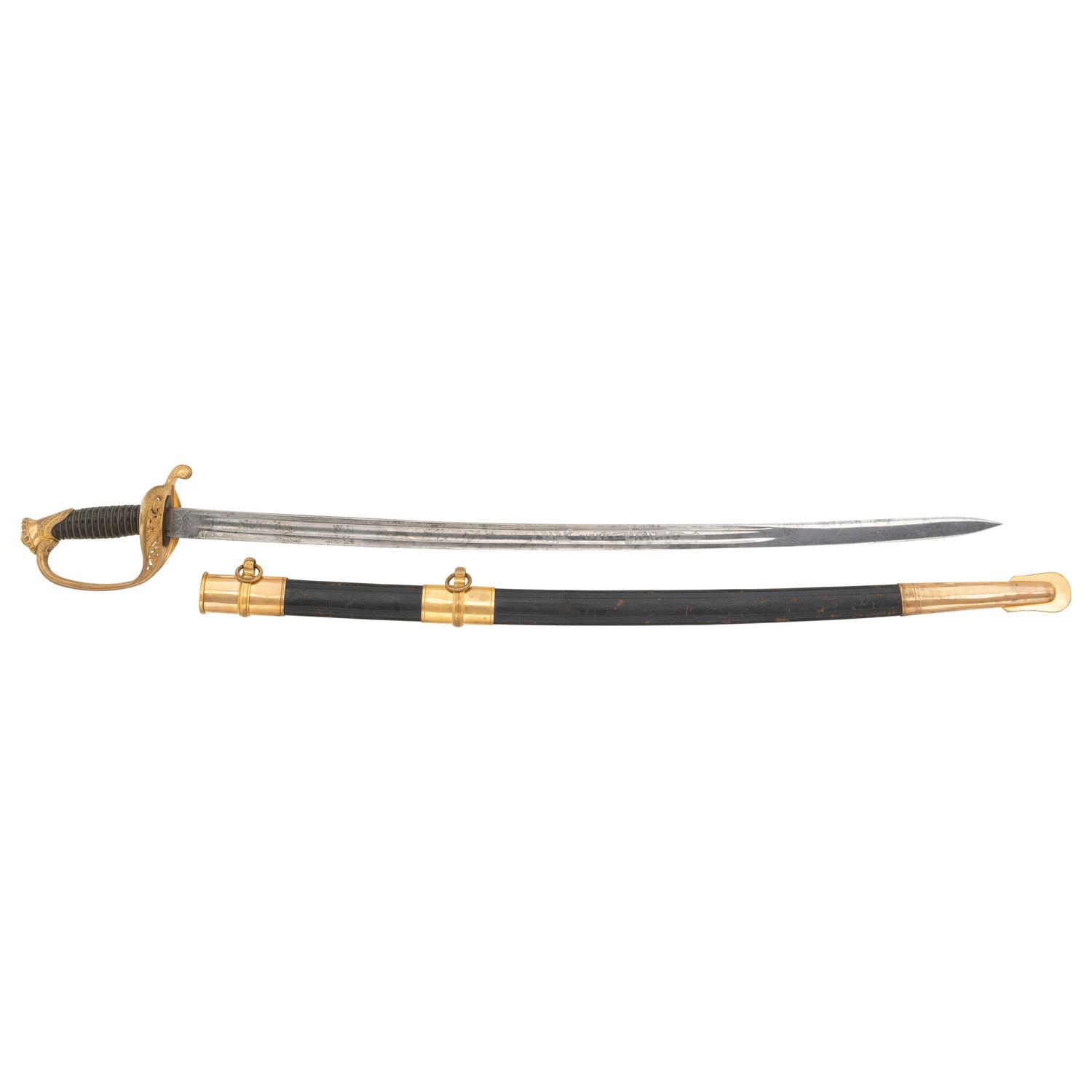 Replica Etched Blade US 1850 Foot Officer's Sword & Scabbard