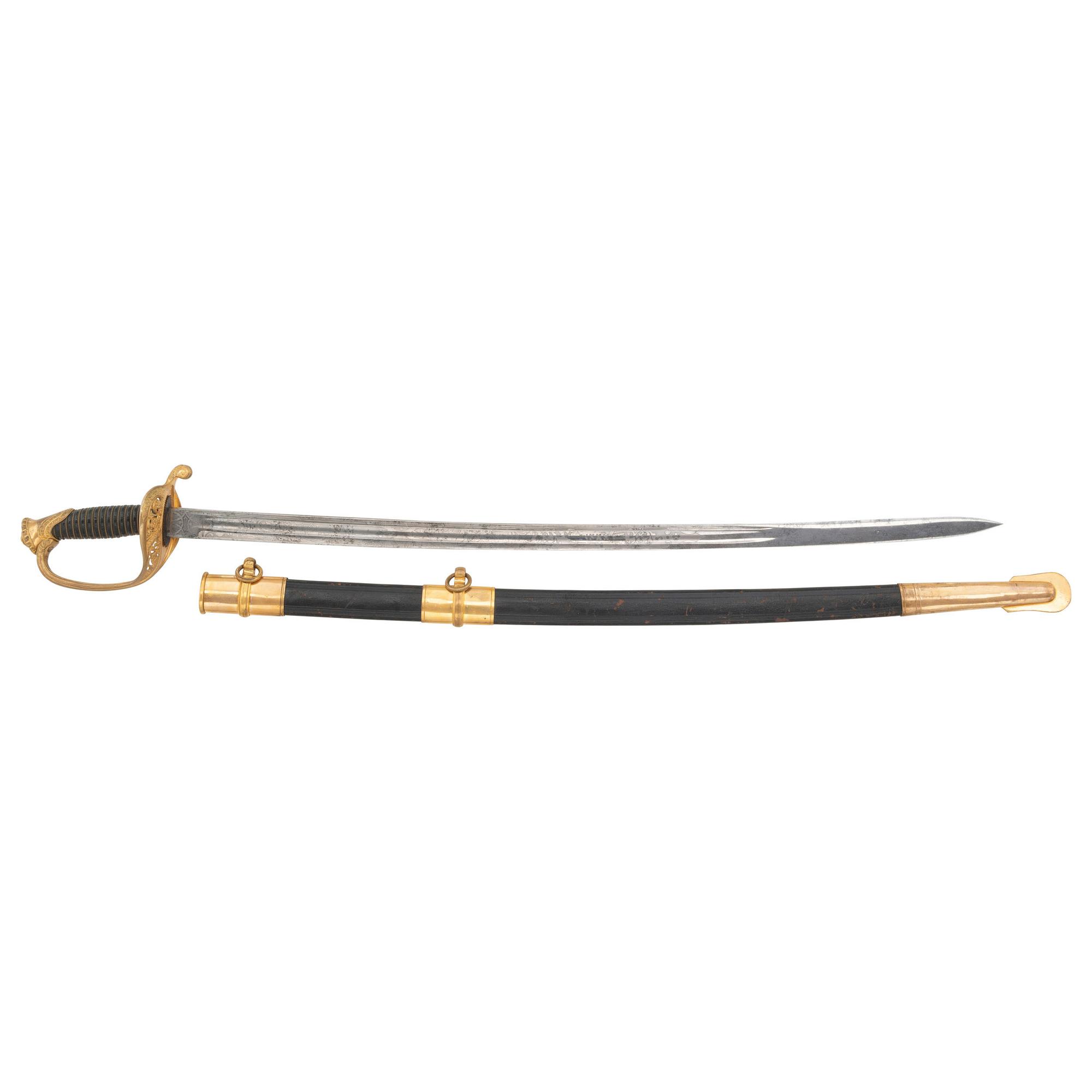 Replica Etched Blade US 1850 Foot Officer's Sword & Scabbard
