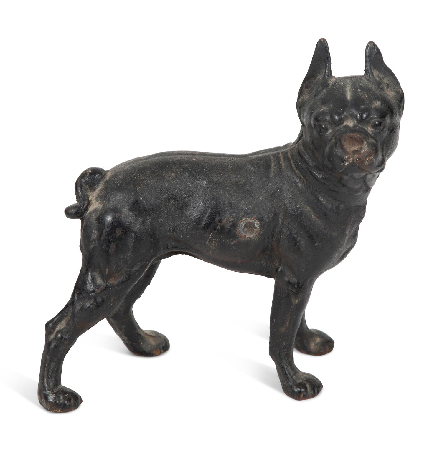 Two American Painted Iron Door Stops