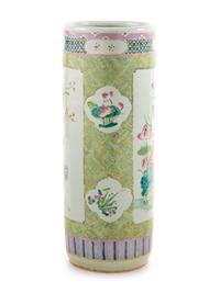 A Famille Rose Porcelain Umbrella Stand