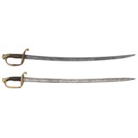 Lot of Two Mid-19th Century European Officer's Swords