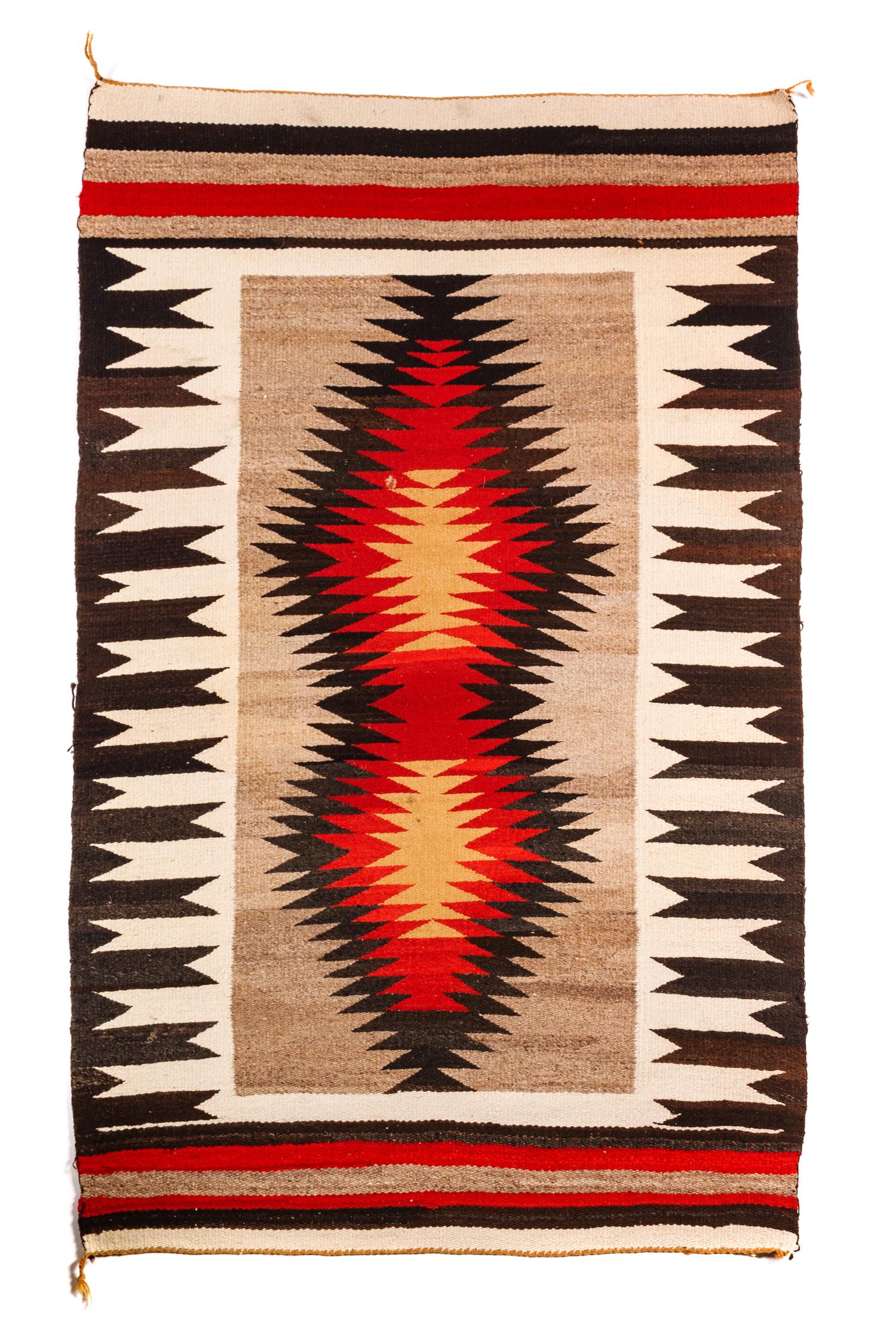 Group of Two Navajo Weavings Central Diamond