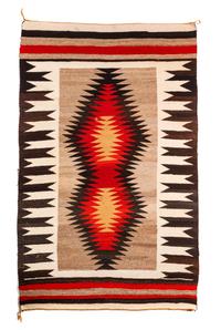 Group of Two Navajo Weavings Central Diamond