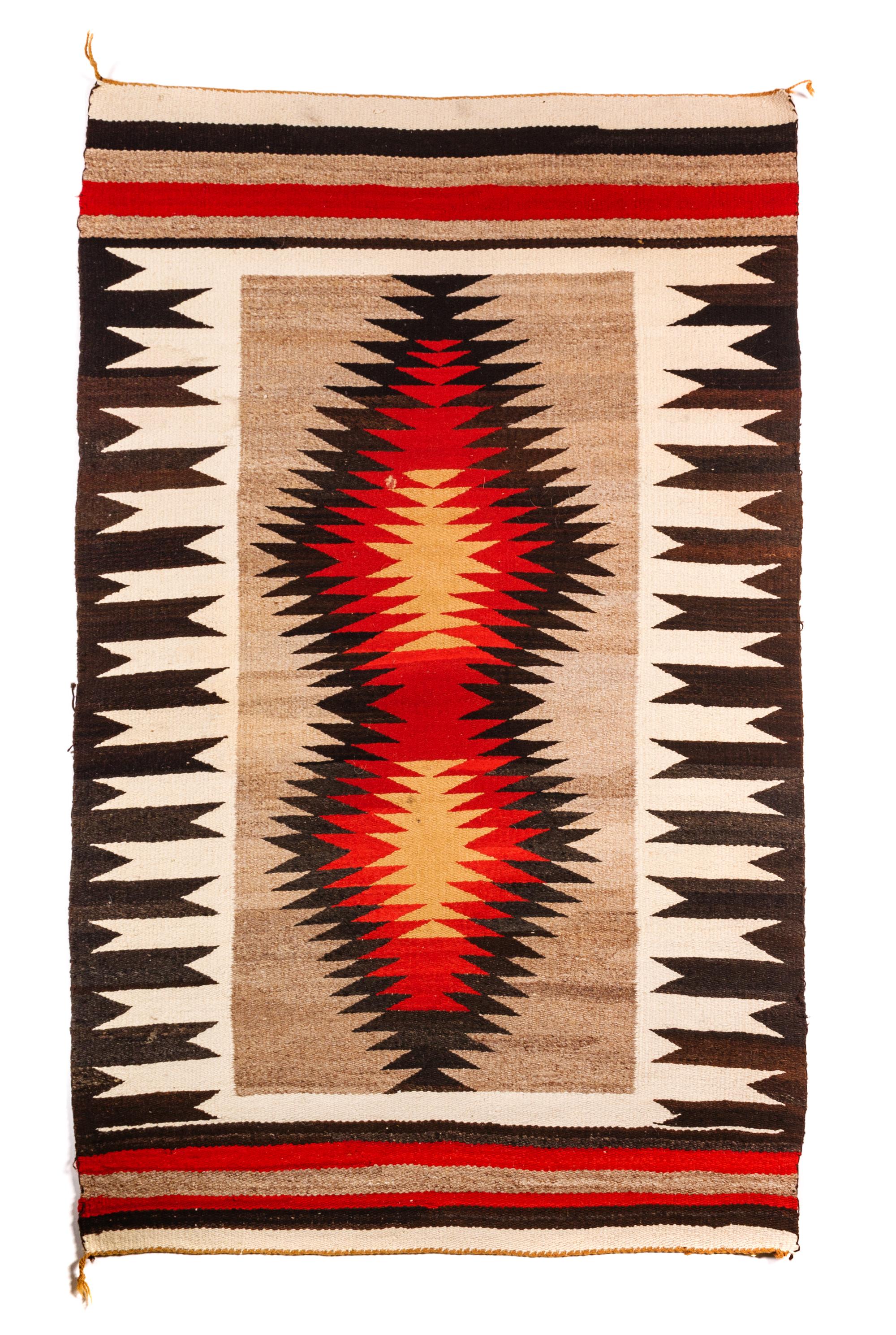 Group of Two Navajo Weavings Central Diamond