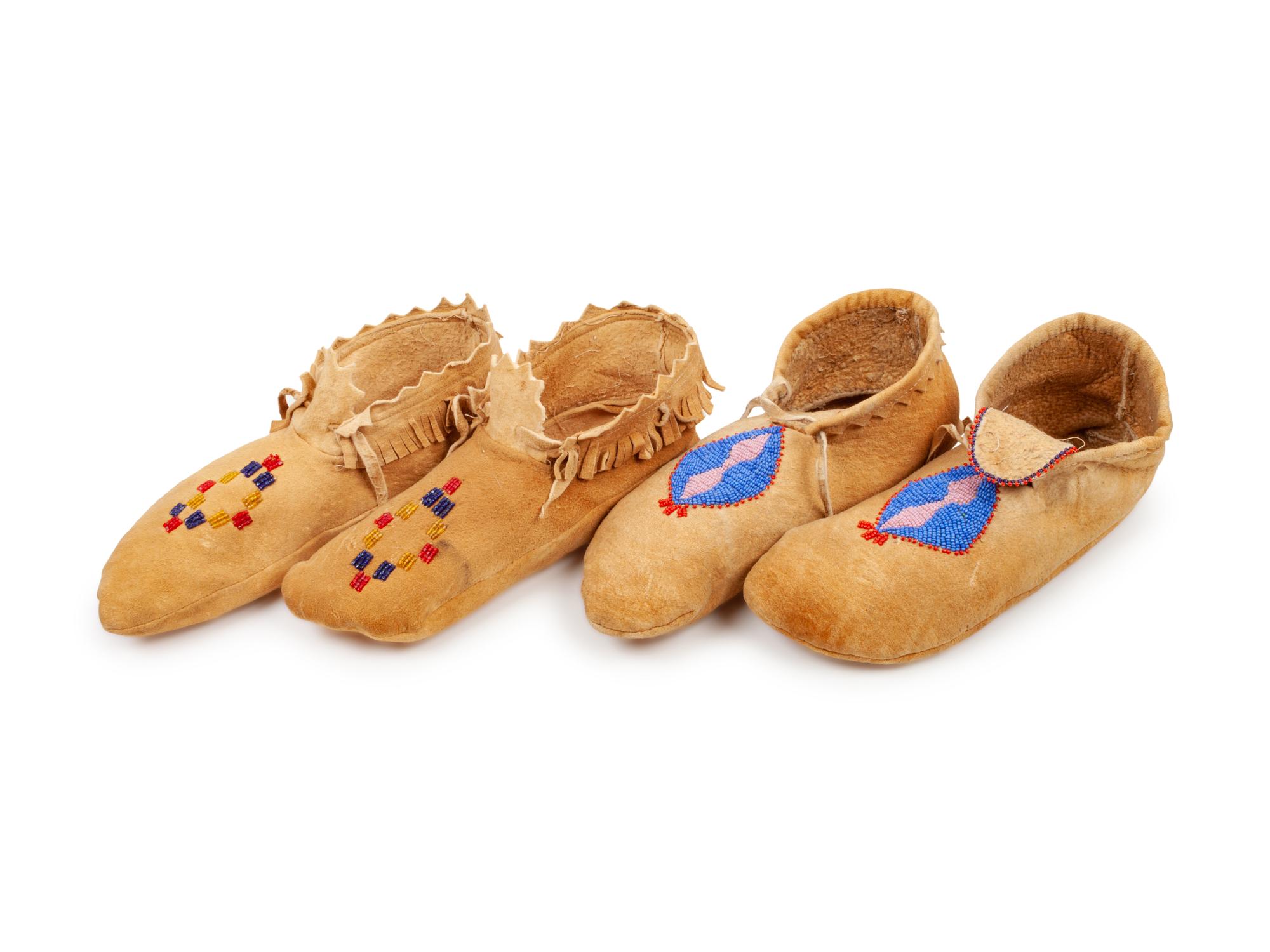 Plateau Beaded Hide Moccasins