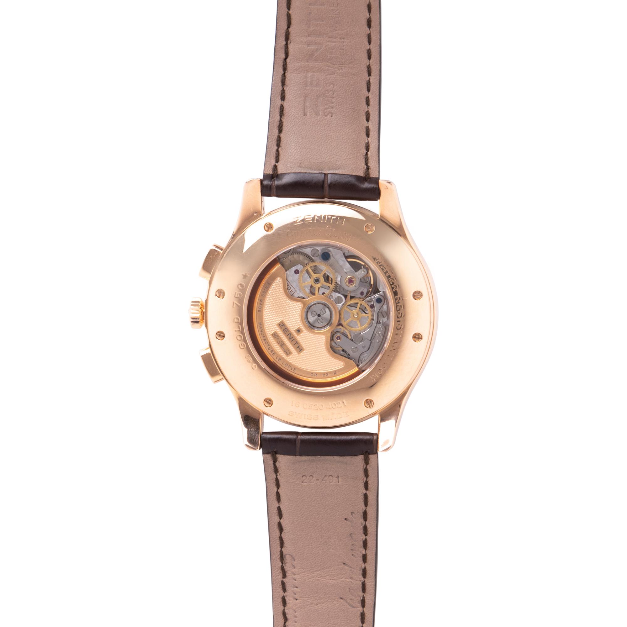 ZENITH, REF. 0520.4021 18K PINK GOLD 'GRANDE CLASS EL PRIMERO' CHRONOGRAPH WRISTWATCH