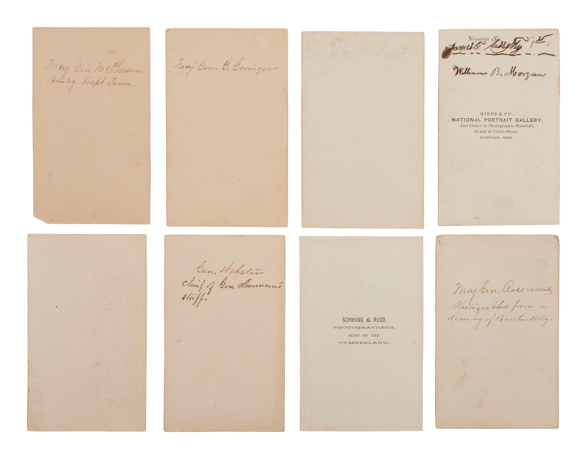 [CIVIL WAR] Civil War CDV collection likely assembled by a soldier, incl. generals, signed portraits, and a view of "The Castle" in Vicksburg, MS.