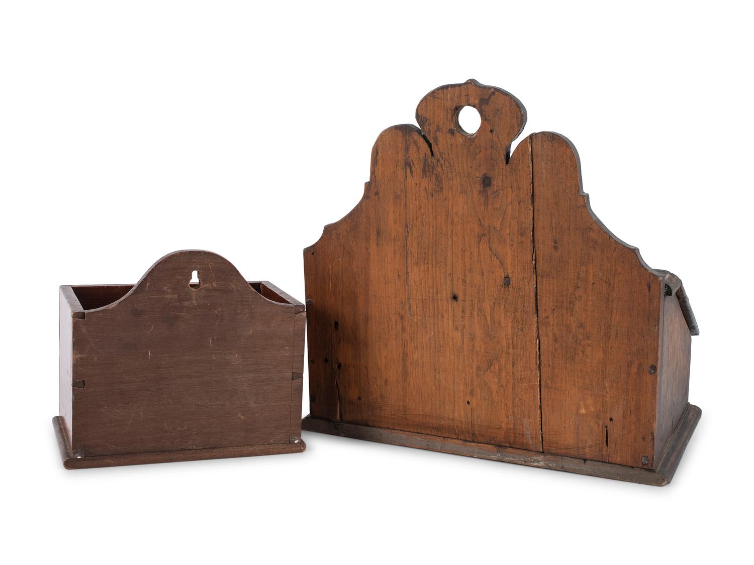 Two Paint Decorated Candle Boxes