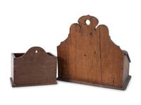 Two Paint Decorated Candle Boxes