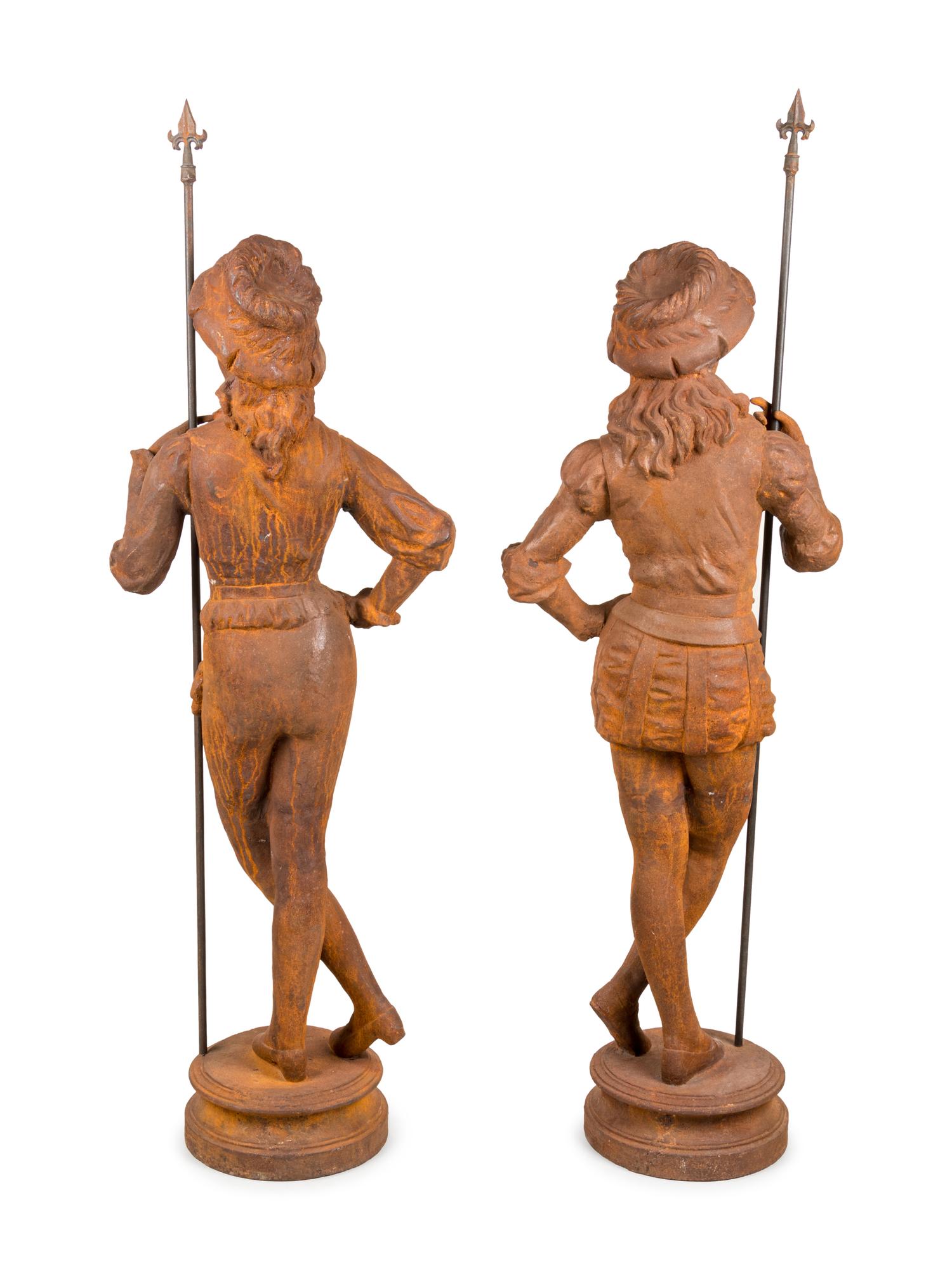 A Pair of French Cast Iron Figures
