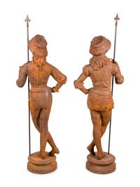 A Pair of French Cast Iron Figures